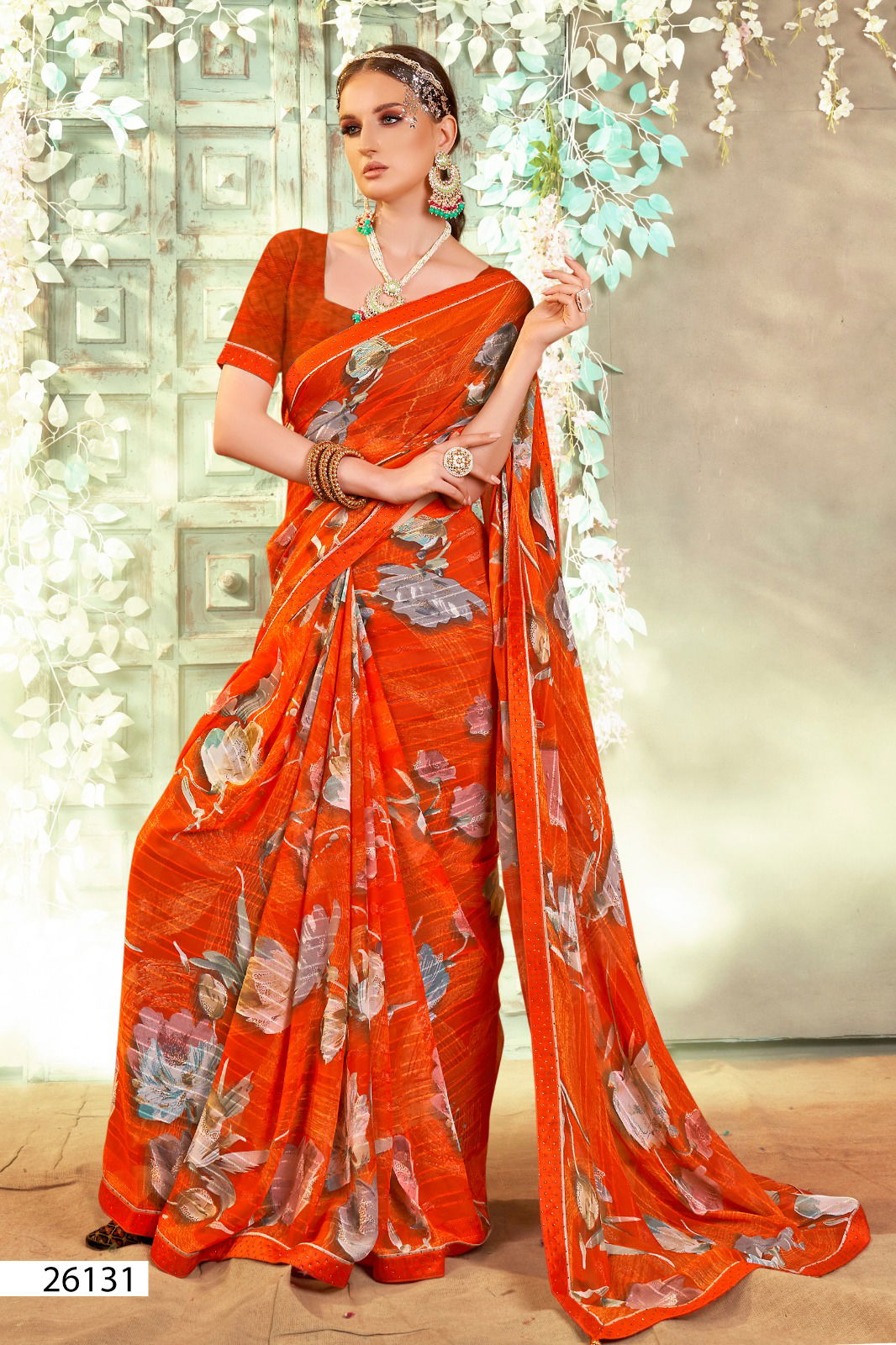 Priyanshi By Vallabhi Readymade Blouse Georgette Sarees Wholesale Online